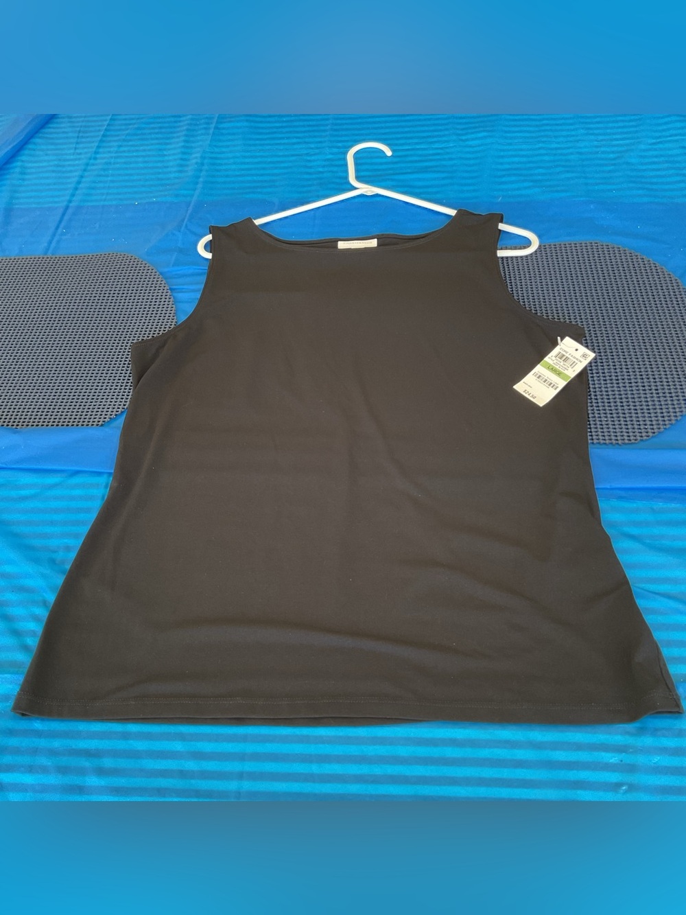 Charter Club Black Sleeveless Crewneck Tank Top